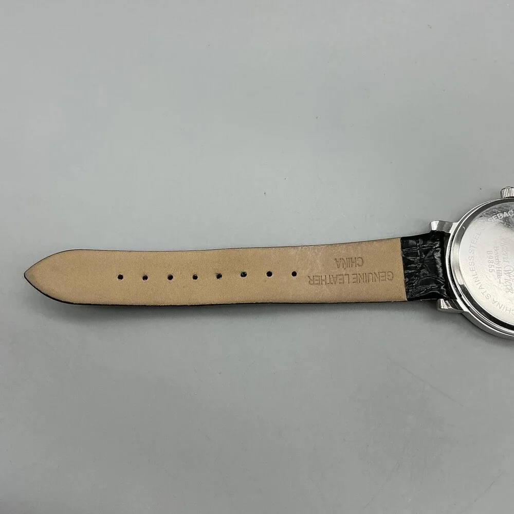 Victoria Wieck B9655 Womens Watch 38mm Silver Tone Crystals Leather New Battery
